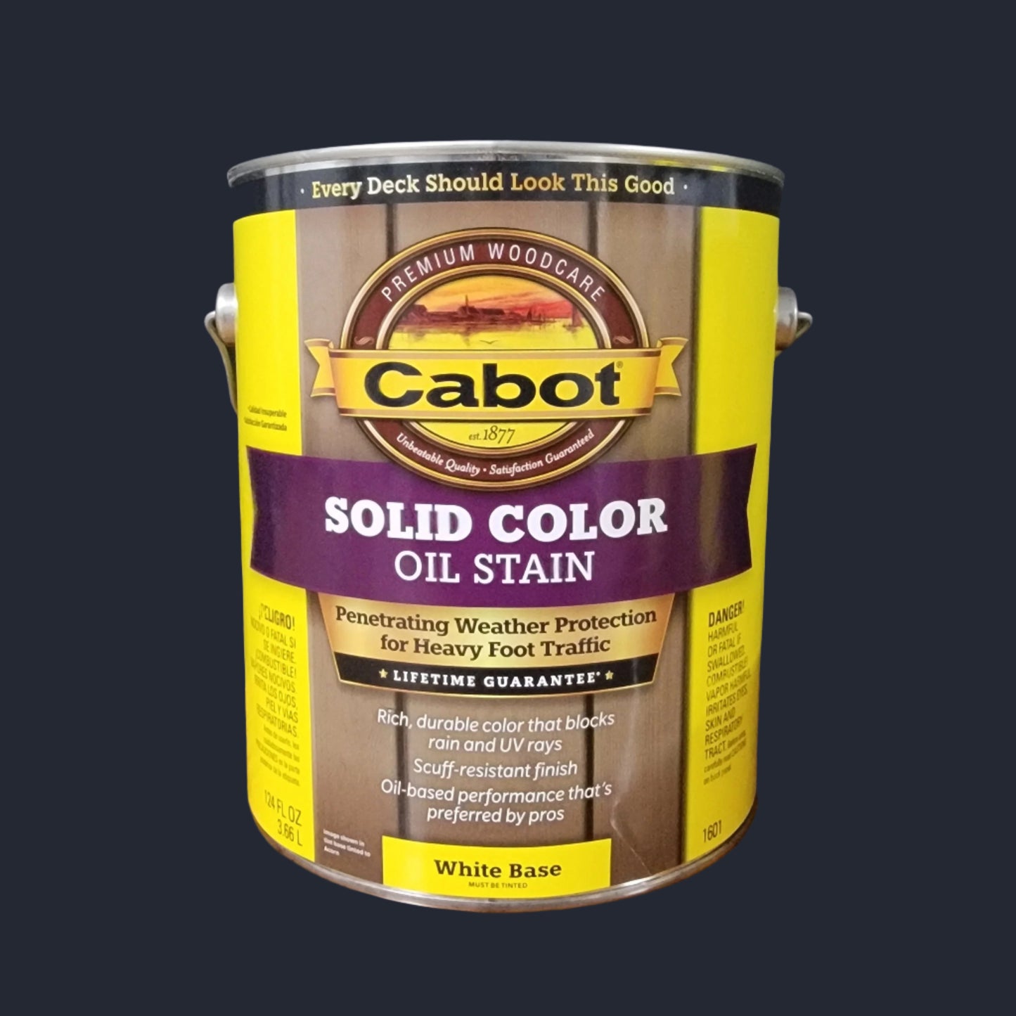 Cabot Solid Color Oil Stain Gallon size (White base)