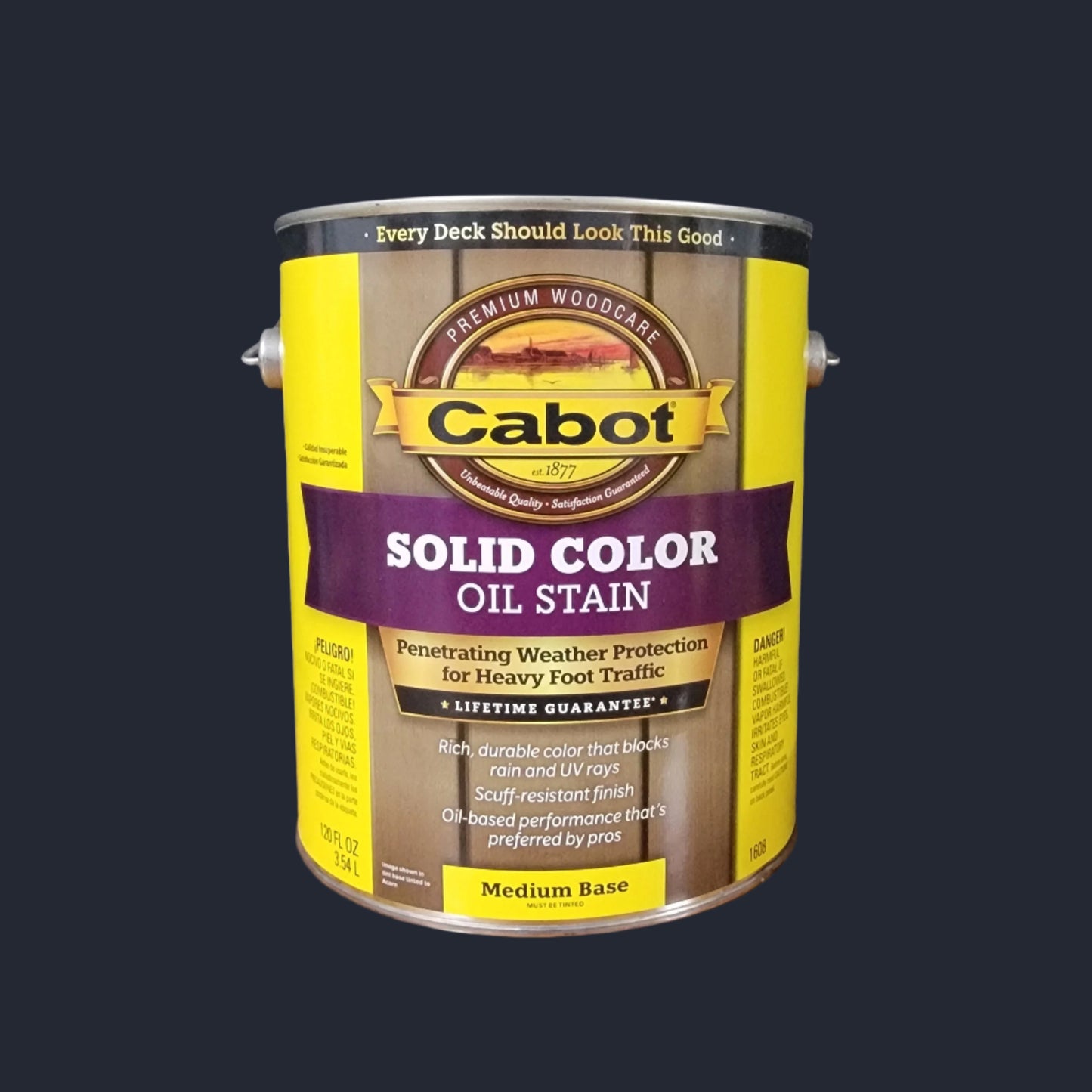Cabot Solid Color Oil Stain Gallon size (Medium base)