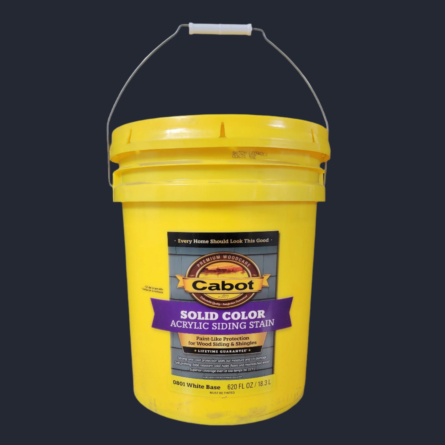Cabot acrylic siding stain five gallon bucket(white base)