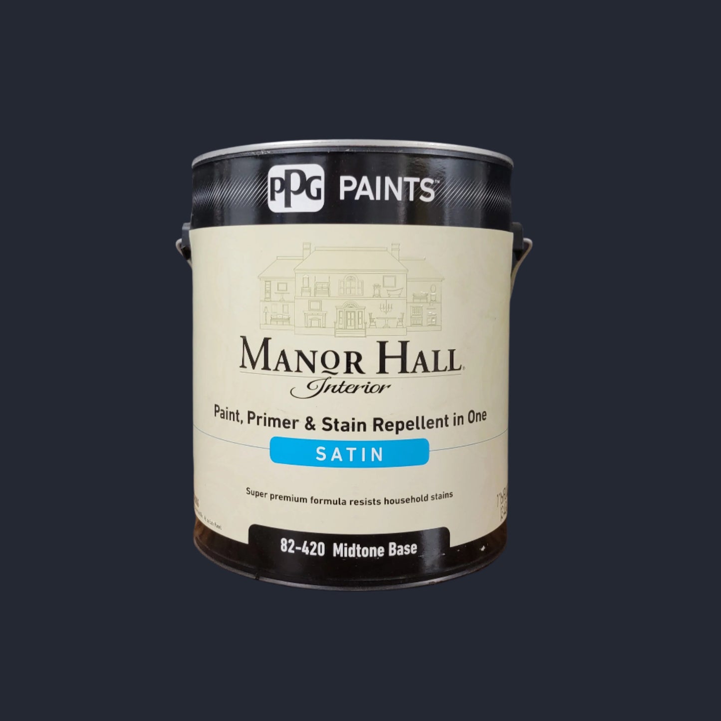 MANOR HALL® Interior Latex, Satin (midtone base)