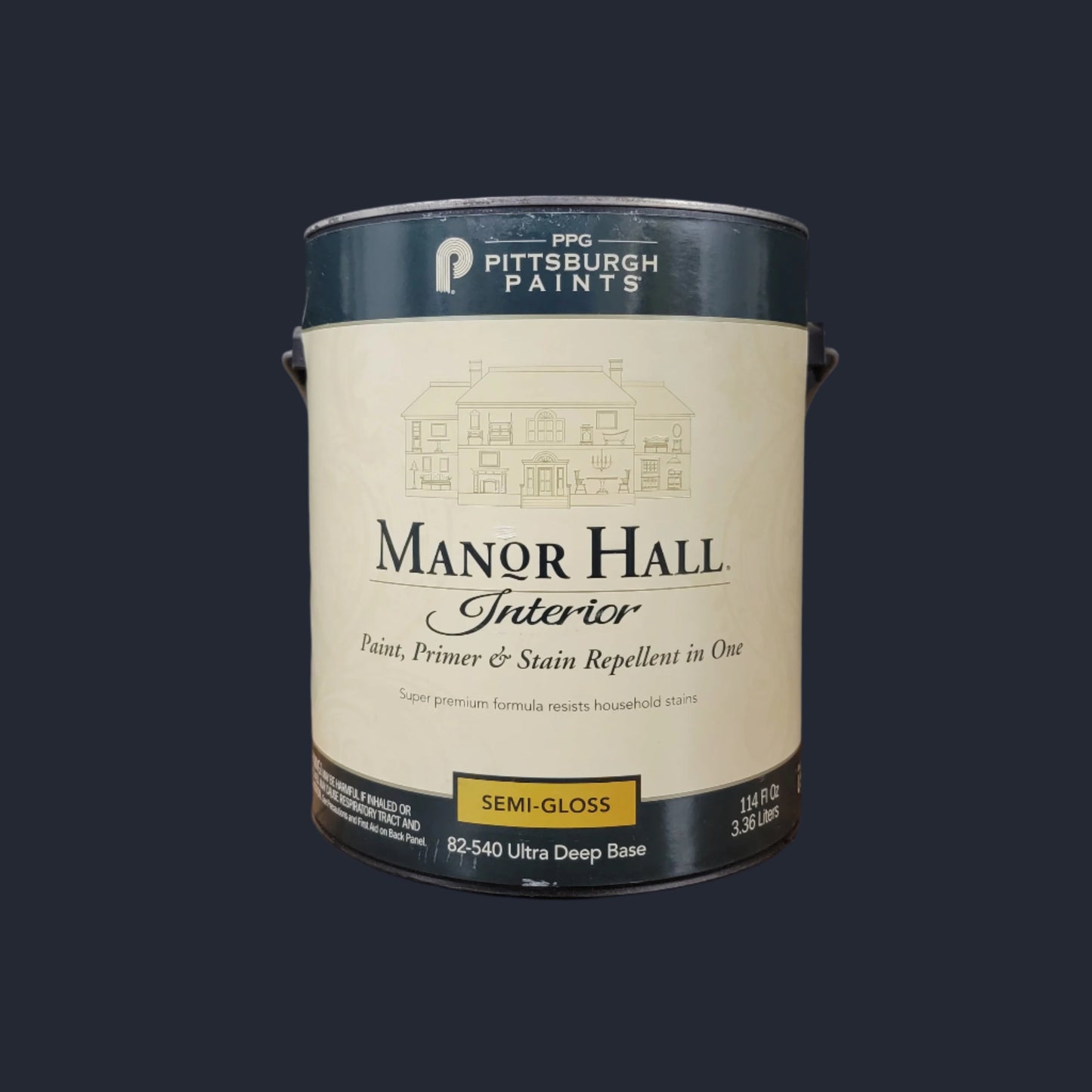 MANOR HALL® Interior Latex, Semi-Gloss (ultra deep base)