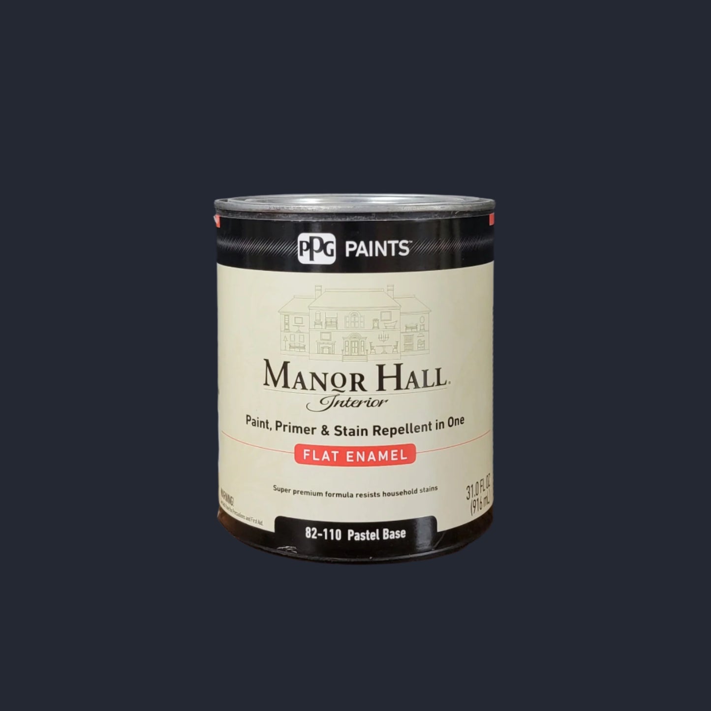 MANOR HALL® Interior Latex, Flat, Quart (pastel base)