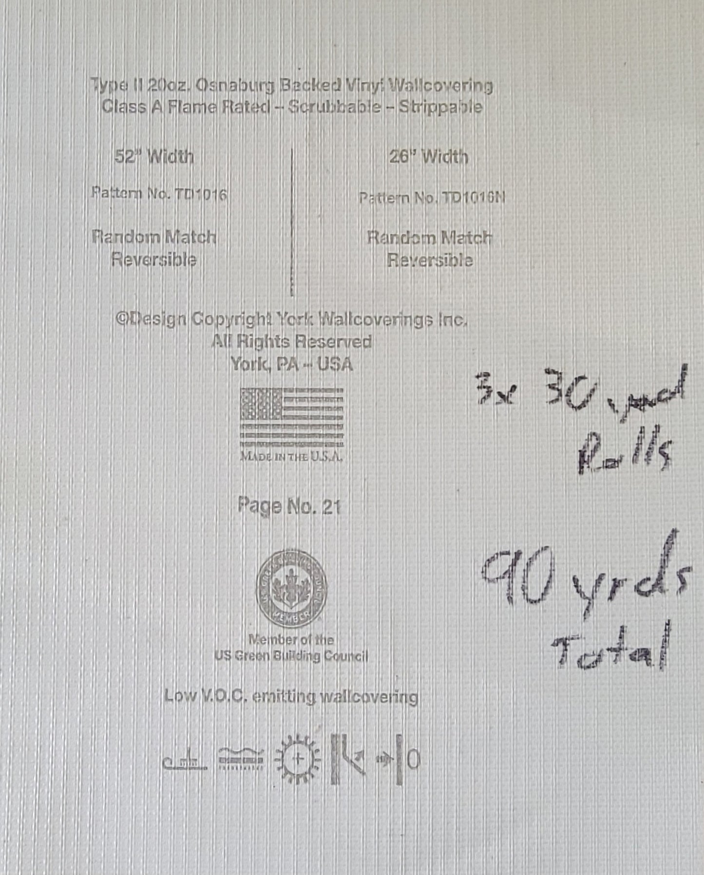 Well Suited, By York Wall Coverings (90 total yards)