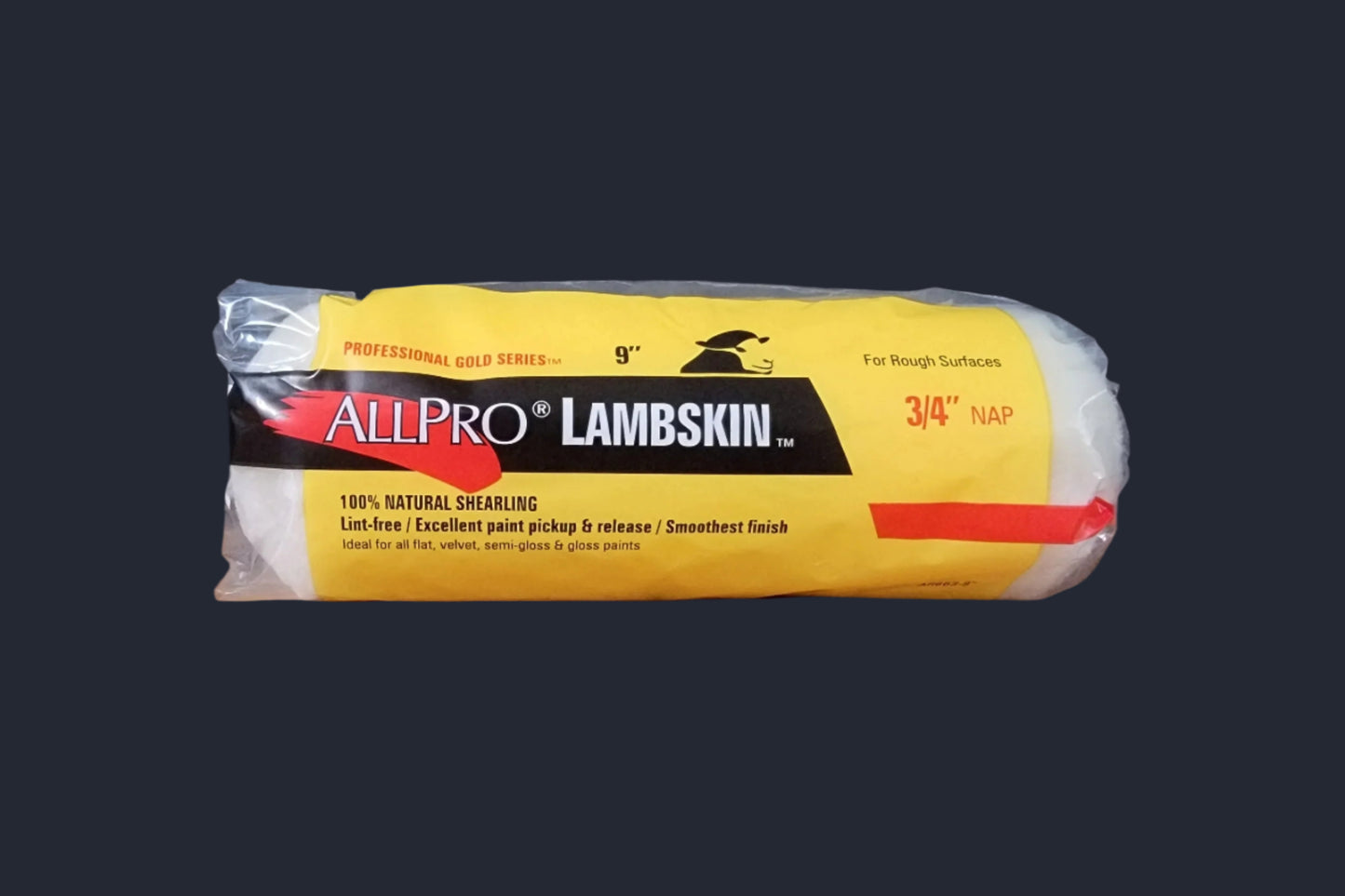 Roll of AllPro Lambskin on a wooden surface with a dark background