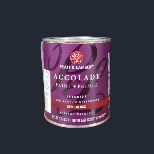 Pratt and Lambert Accolade, simi-gloss, quart size 3 base