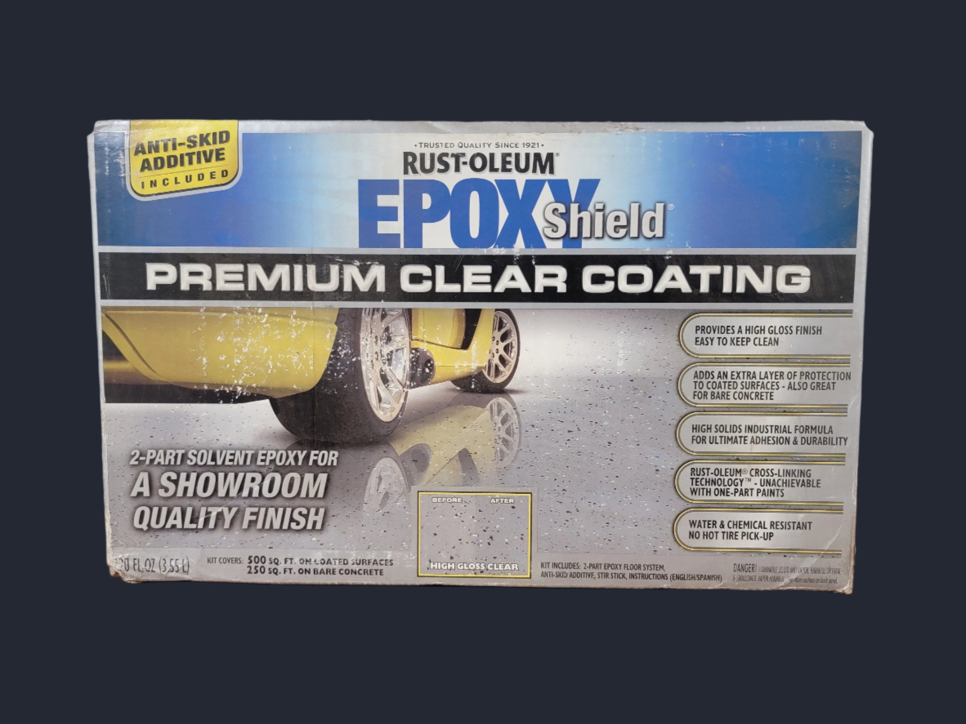 Rust-oleum, epoxy shield, clear solvent based garage floor coating (ra ...