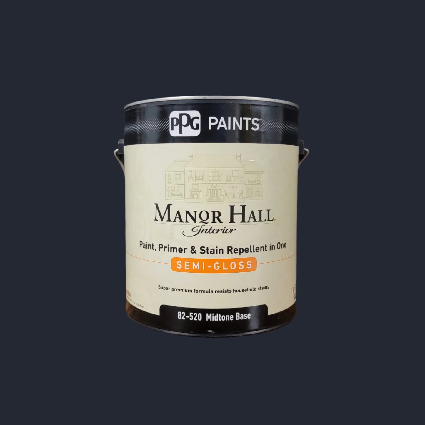 MANOR HALL® Interior Latex, Simi-gloss (midtone base)