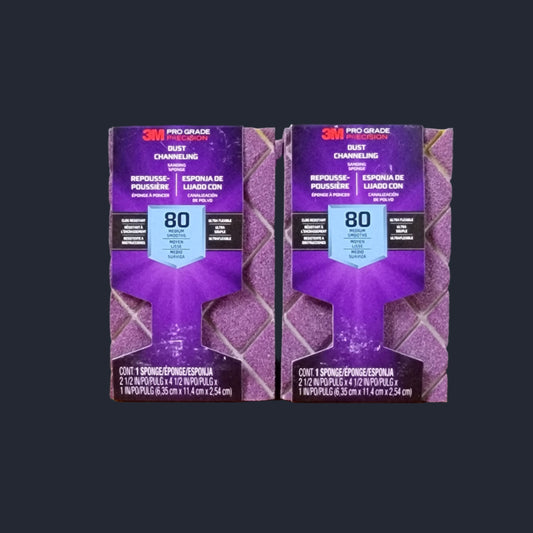 3M Prograde Precision Dust Channeling Sanding Sponges 80 Grit