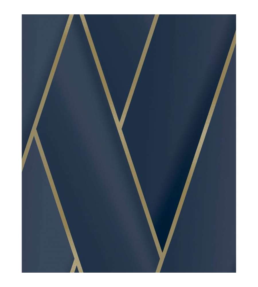 DUTCH WALLCOVERINGS Geometric Wallpaper Blue and Gold (4 Rolls)