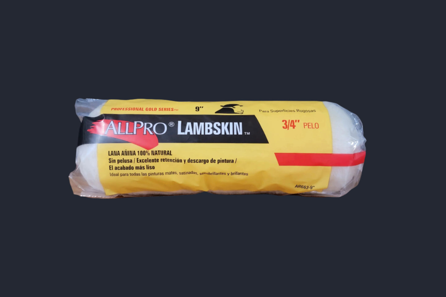 Lambskin 3/4 NAP 9in Roller 100% natural shearling (ALL PRO)